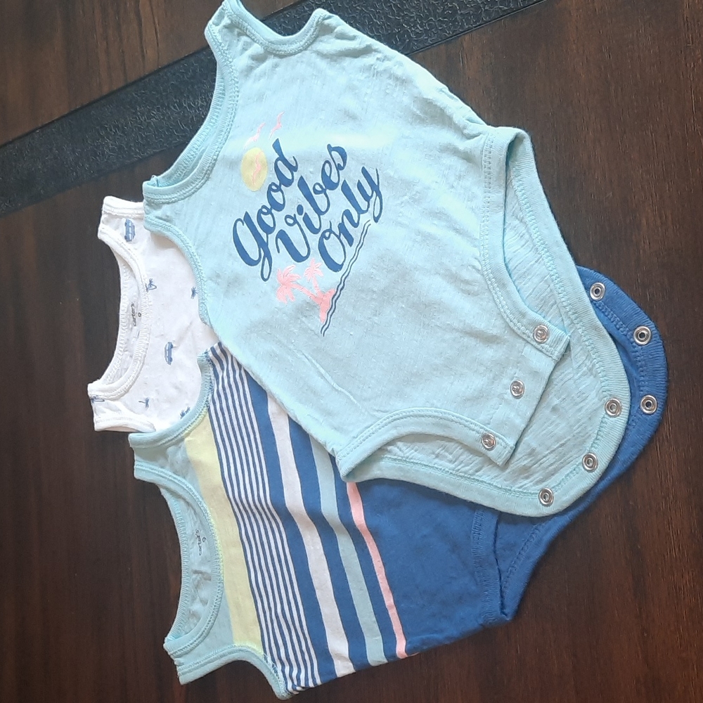 Carter's tank top onesie set palm trees like new 9 months